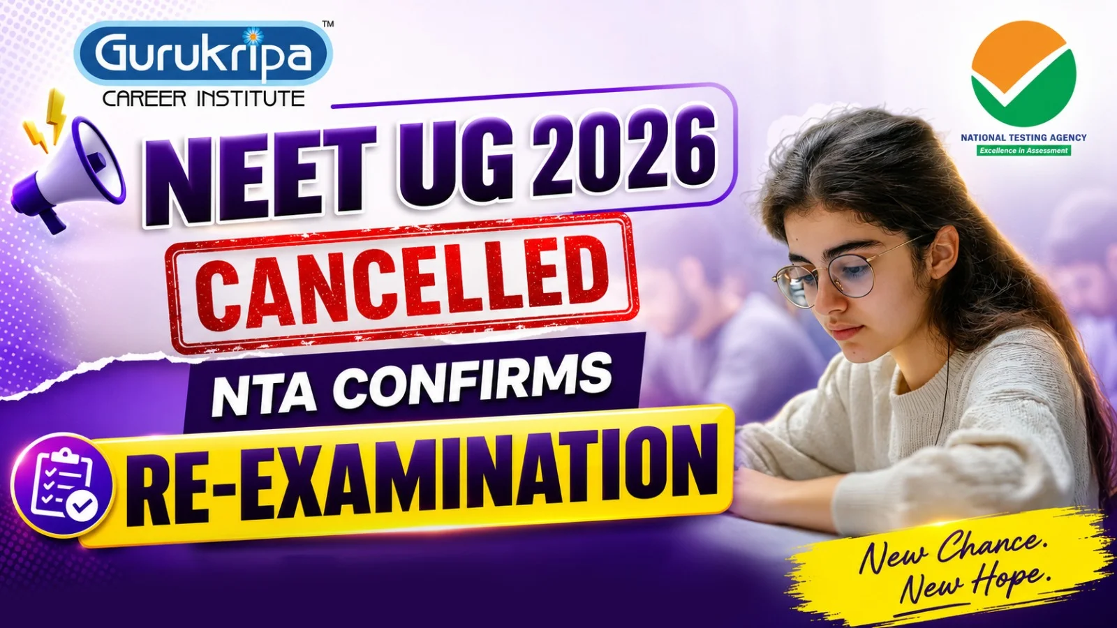 NEET UG 2026 Cancelled: NTA Confirms Re-Examination